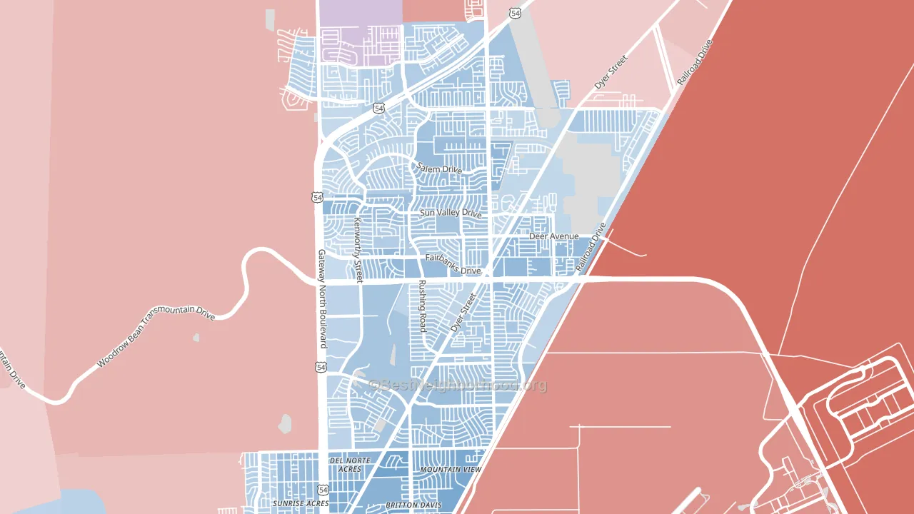 79924, TX block-group political-lean map