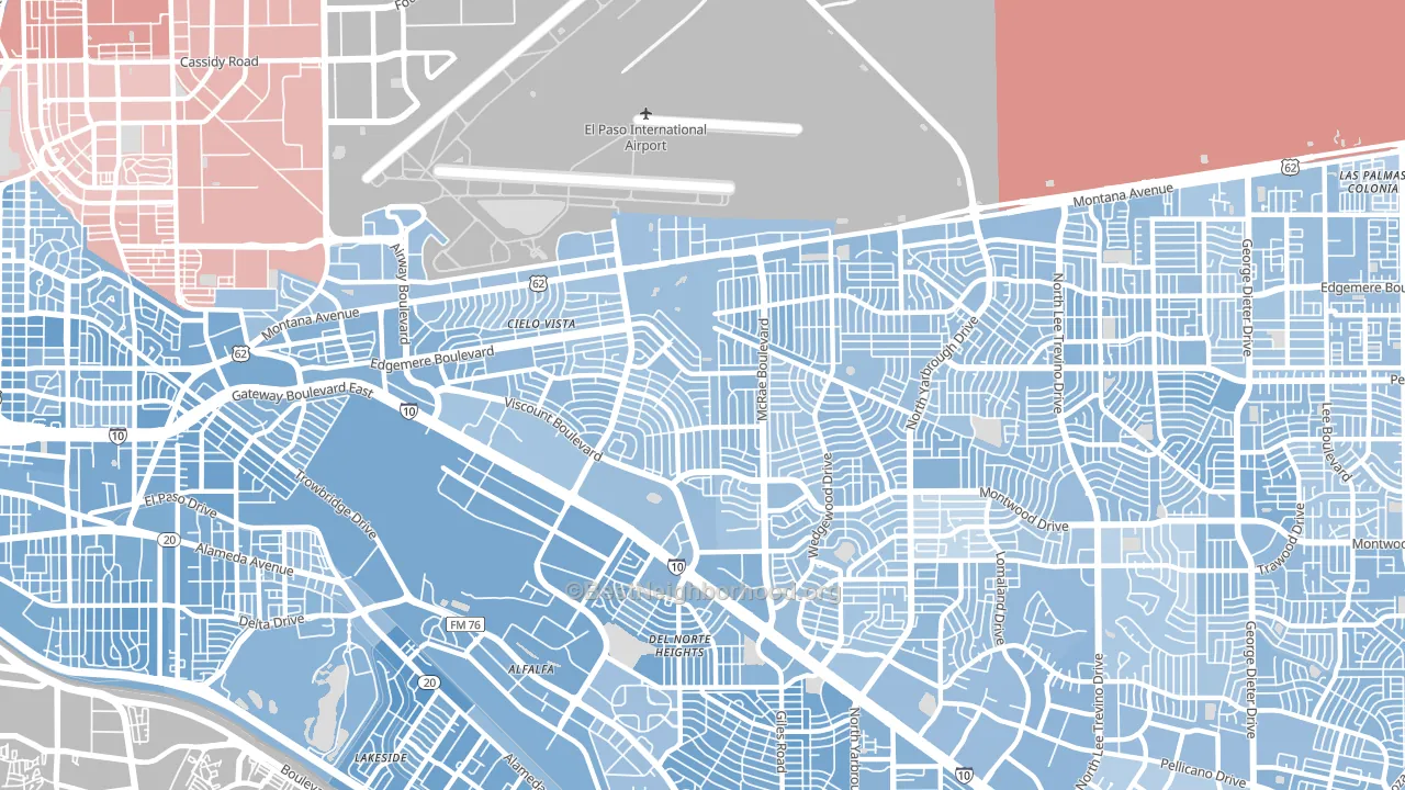 79925, TX block-group political-lean map