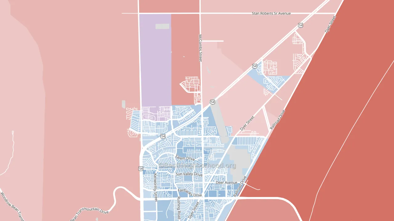 79934, TX block-group political-lean map