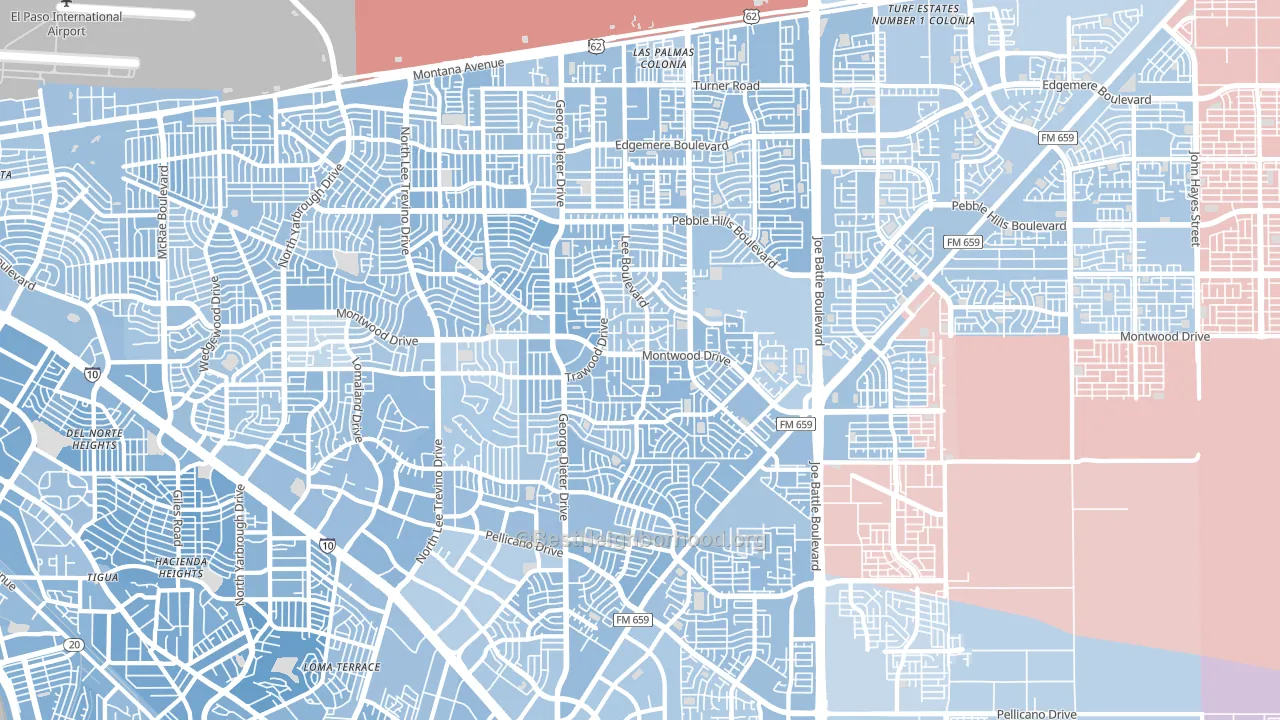 79936, TX block-group political-lean map