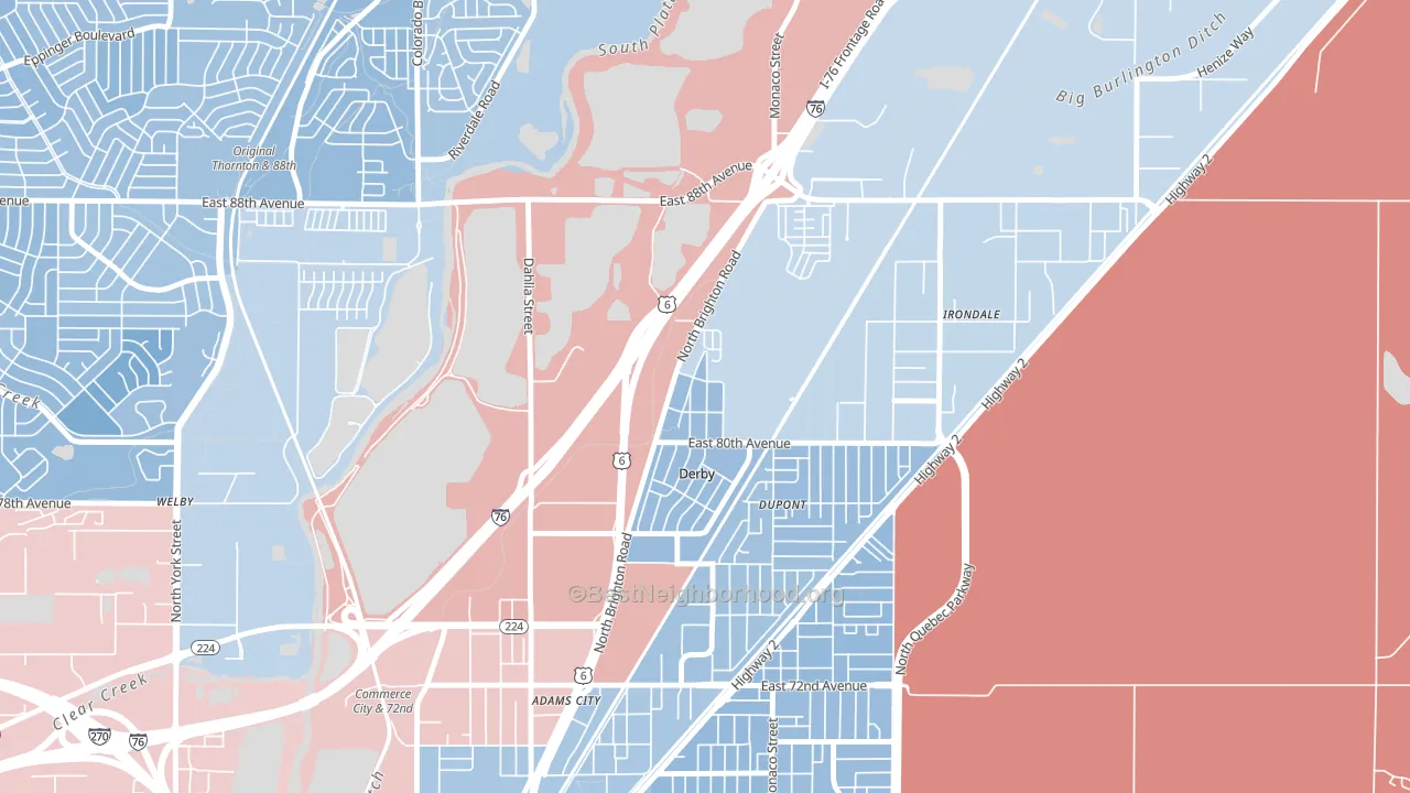 80024, CO block-group political-lean map