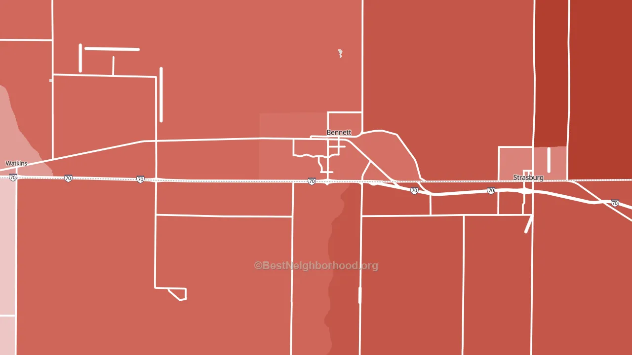 80102, CO block-group political-lean map