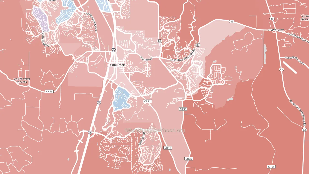 80104, CO block-group political-lean map