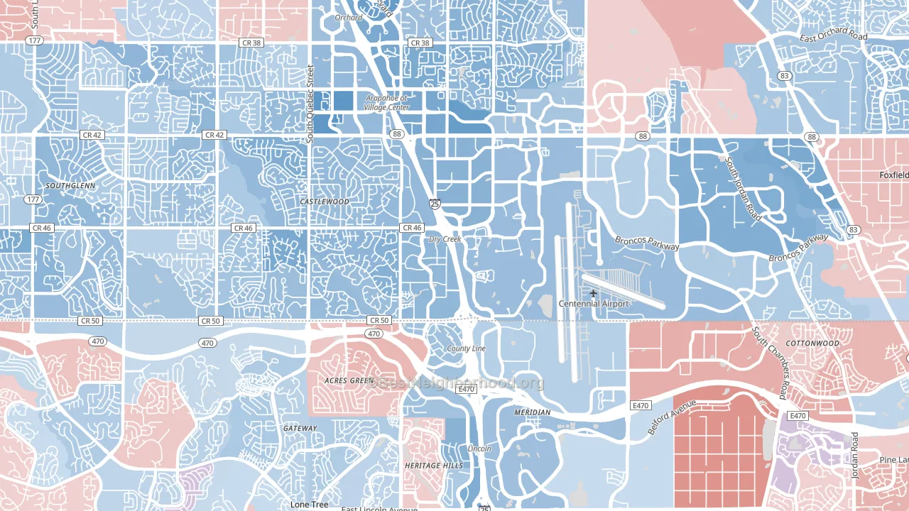 80112, CO block-group political-lean map