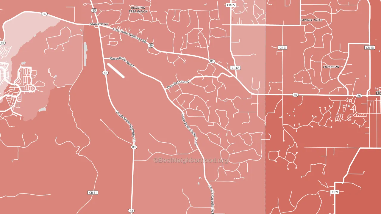 80116, CO block-group political-lean map