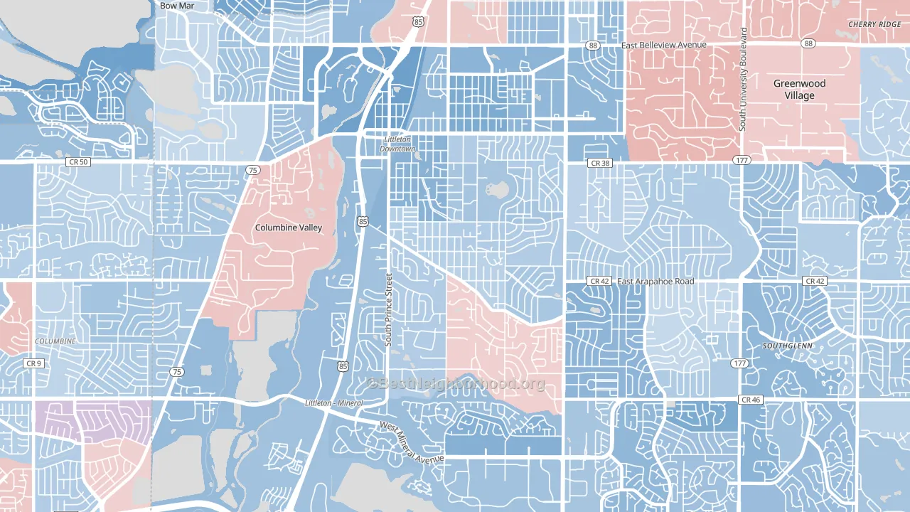 80120, CO block-group political-lean map