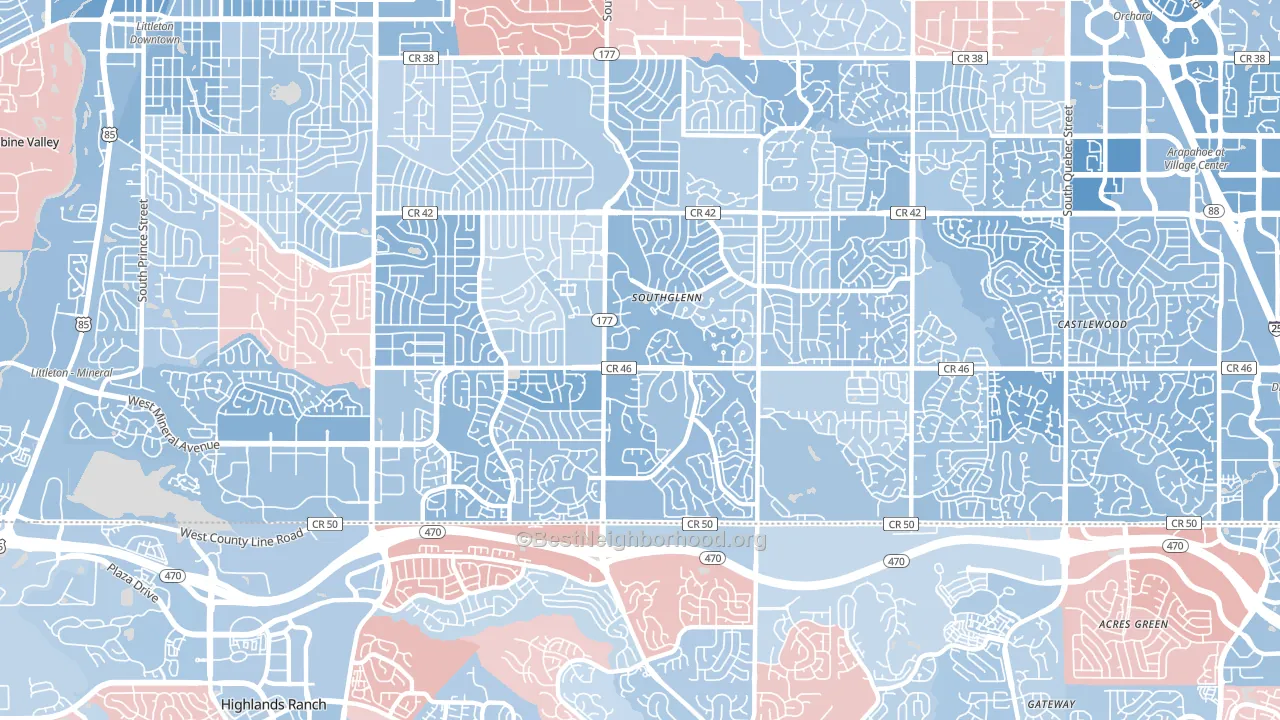 80122, CO block-group political-lean map