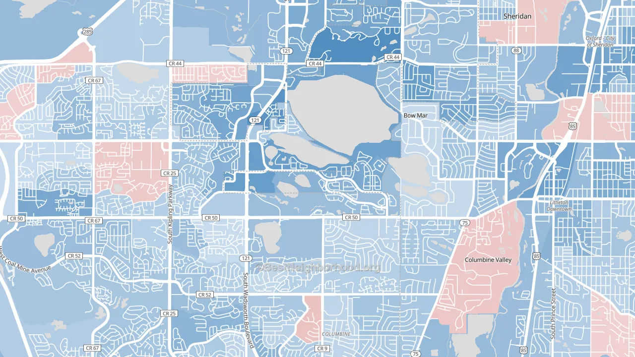 80123, CO block-group political-lean map