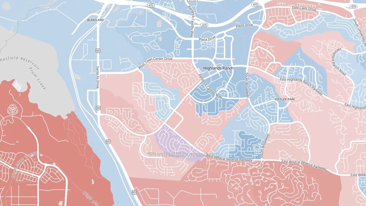 80129, CO block-group political-lean map