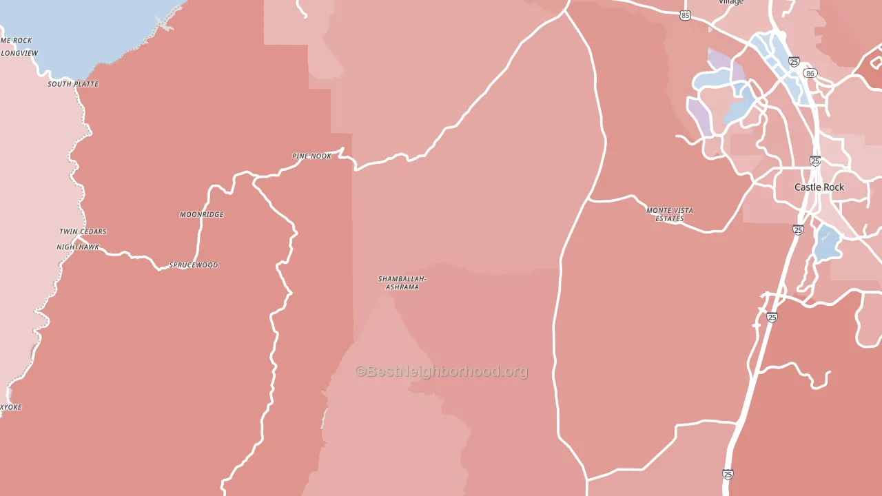 80135, CO block-group political-lean map