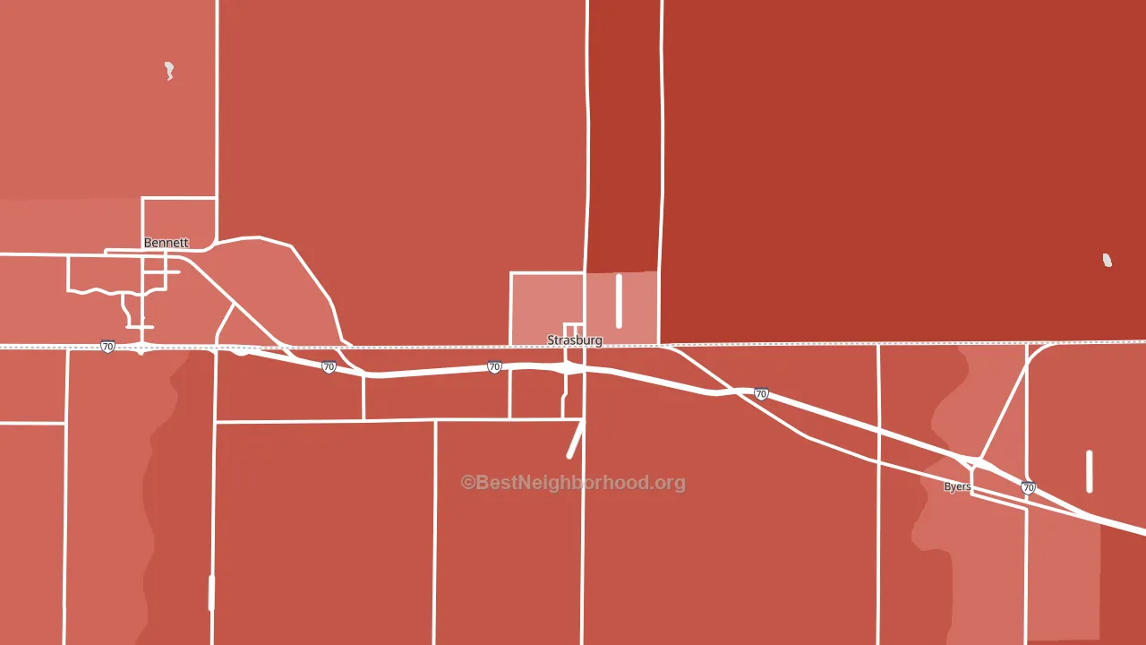 80136, CO block-group political-lean map