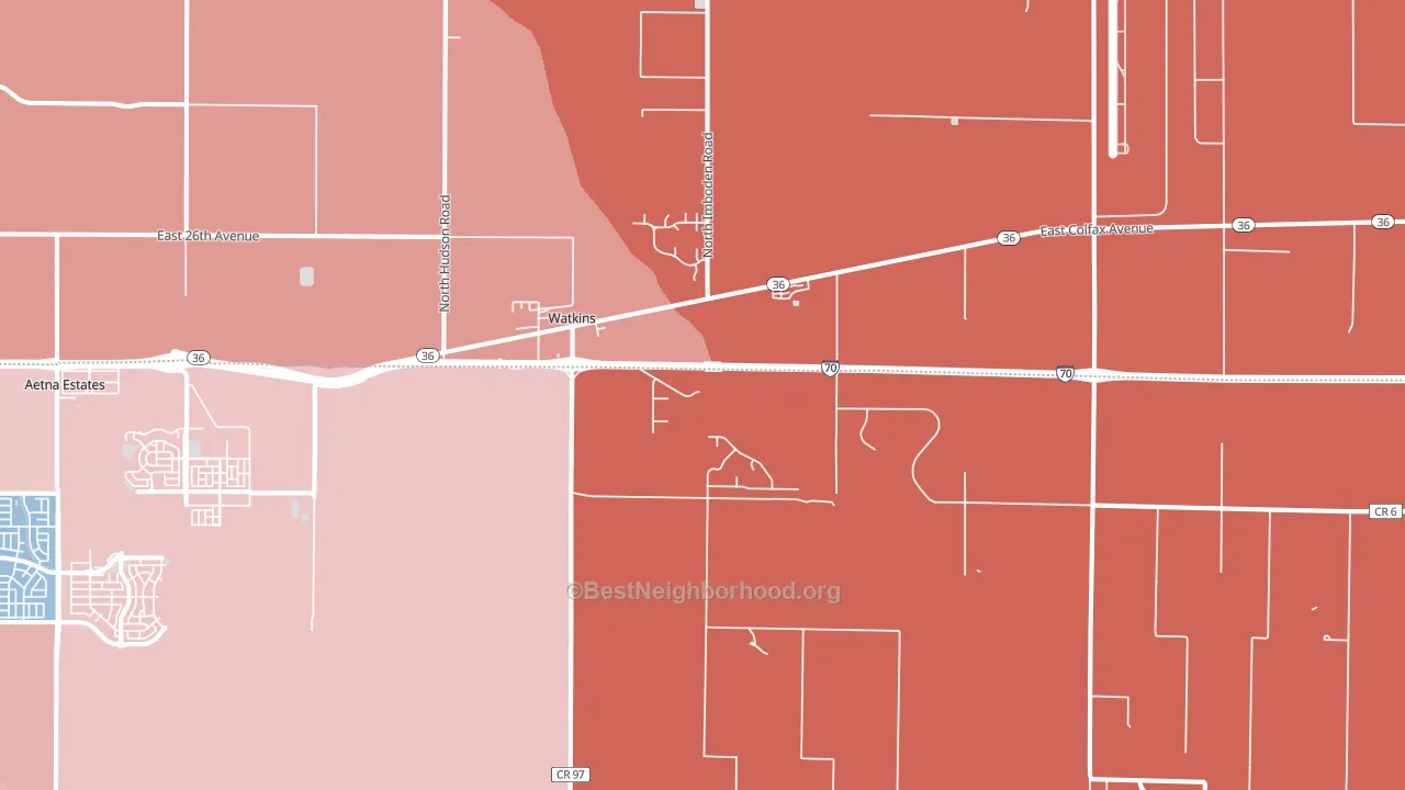 80137, CO block-group political-lean map