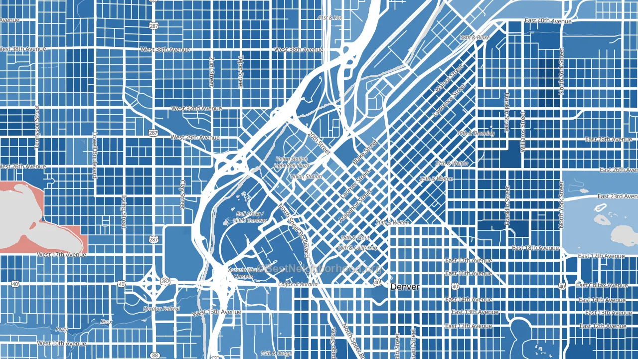 80202, CO block-group political-lean map