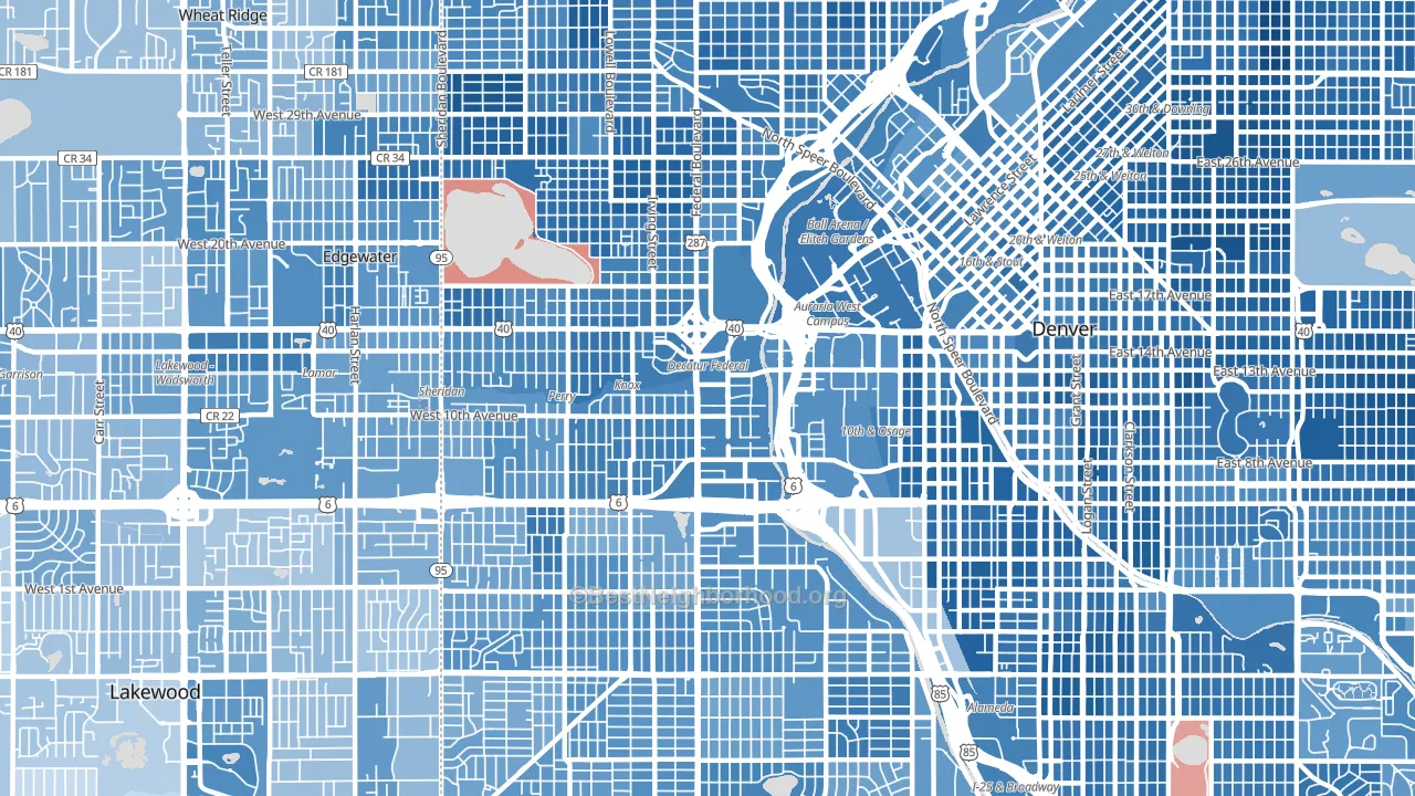 80204, CO block-group political-lean map