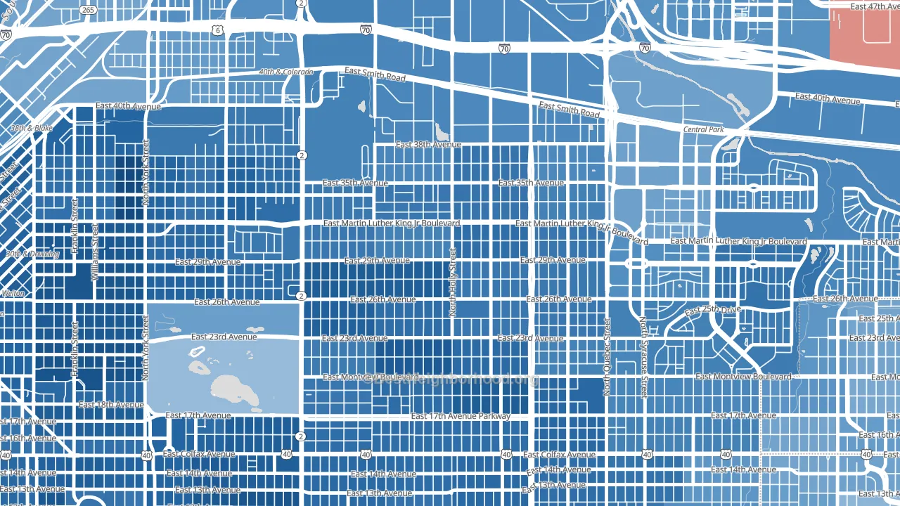 80207, CO block-group political-lean map