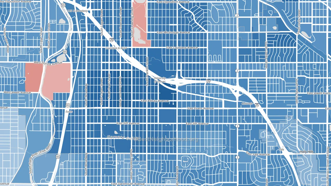 80208, CO block-group political-lean map