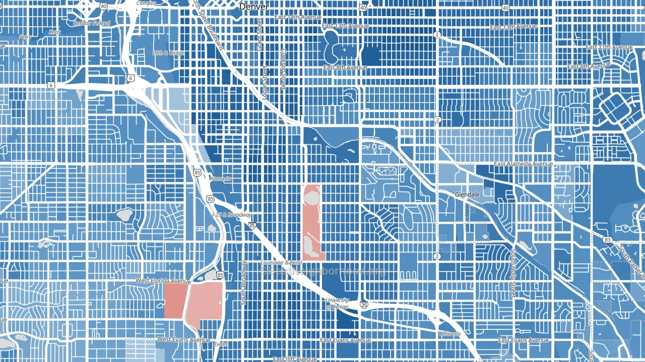 80209, CO block-group political-lean map
