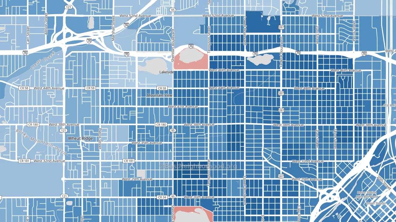 80212, CO block-group political-lean map