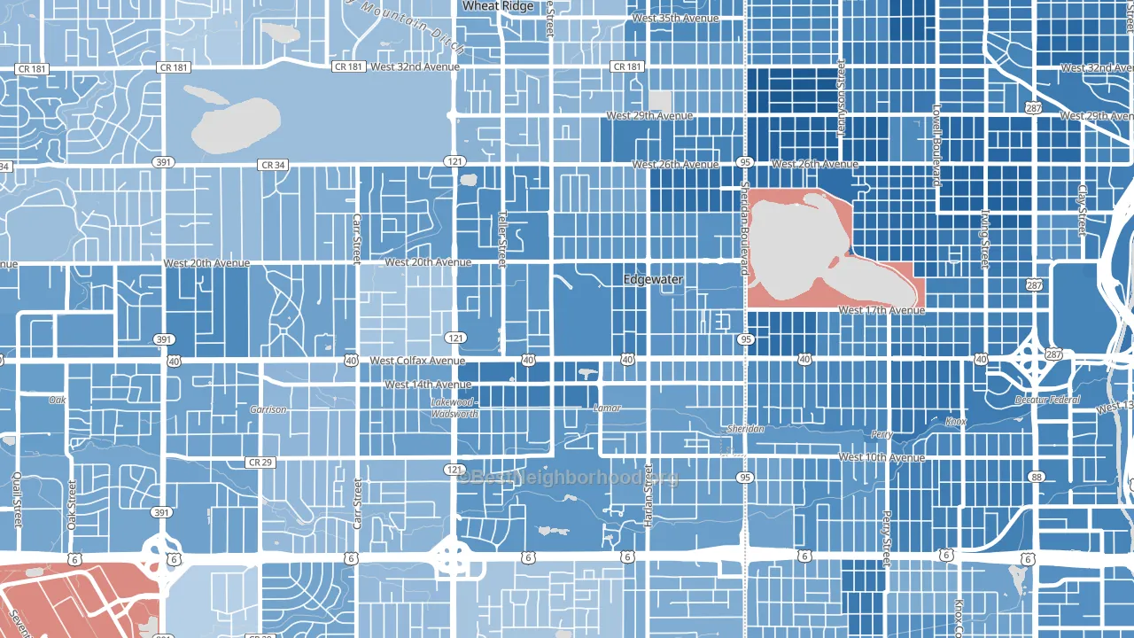 80214, CO block-group political-lean map
