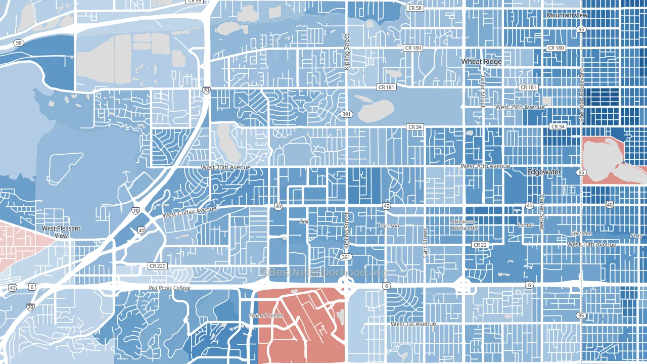 80215, CO block-group political-lean map
