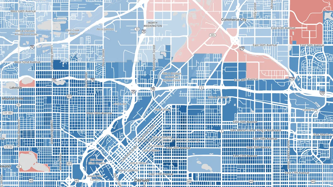 80216, CO block-group political-lean map