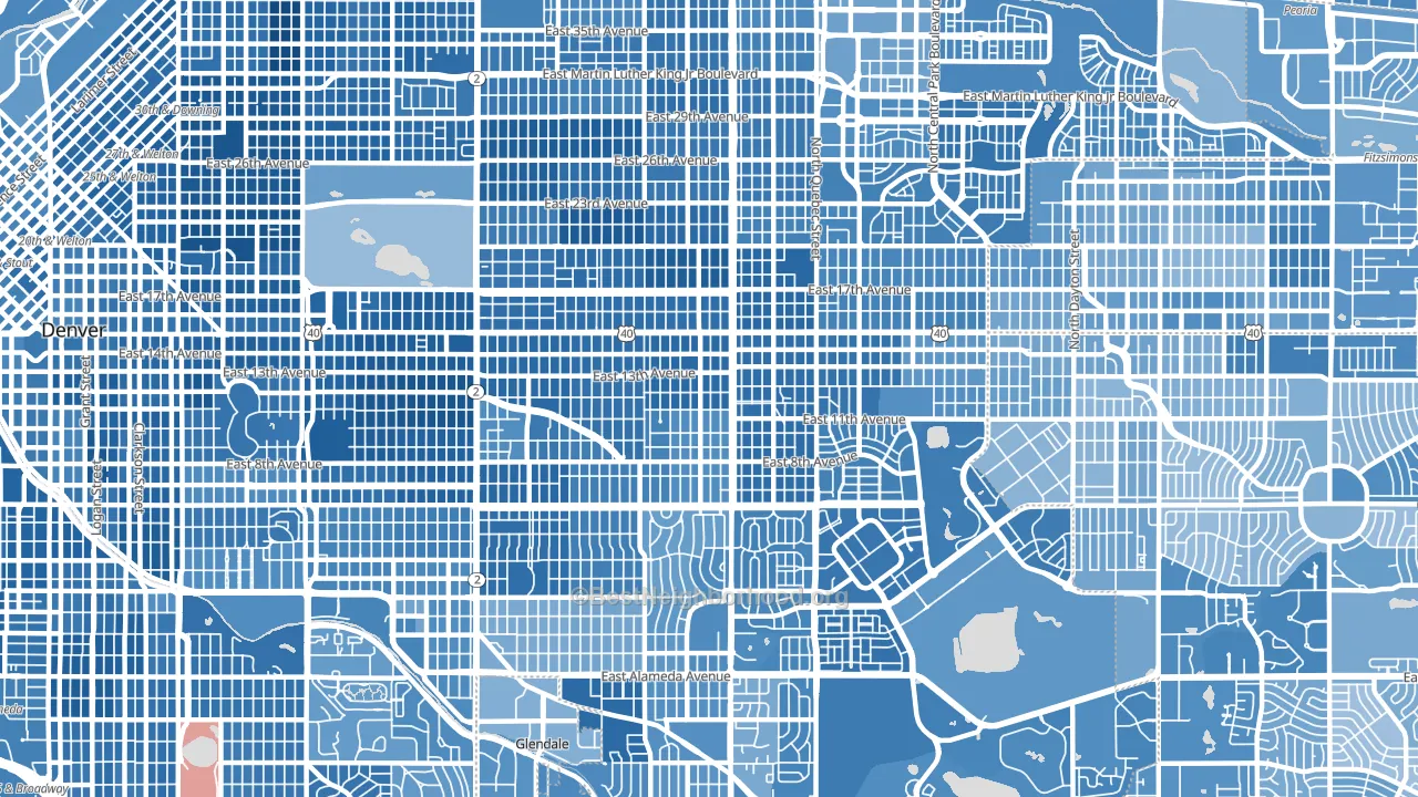 80220, CO block-group political-lean map