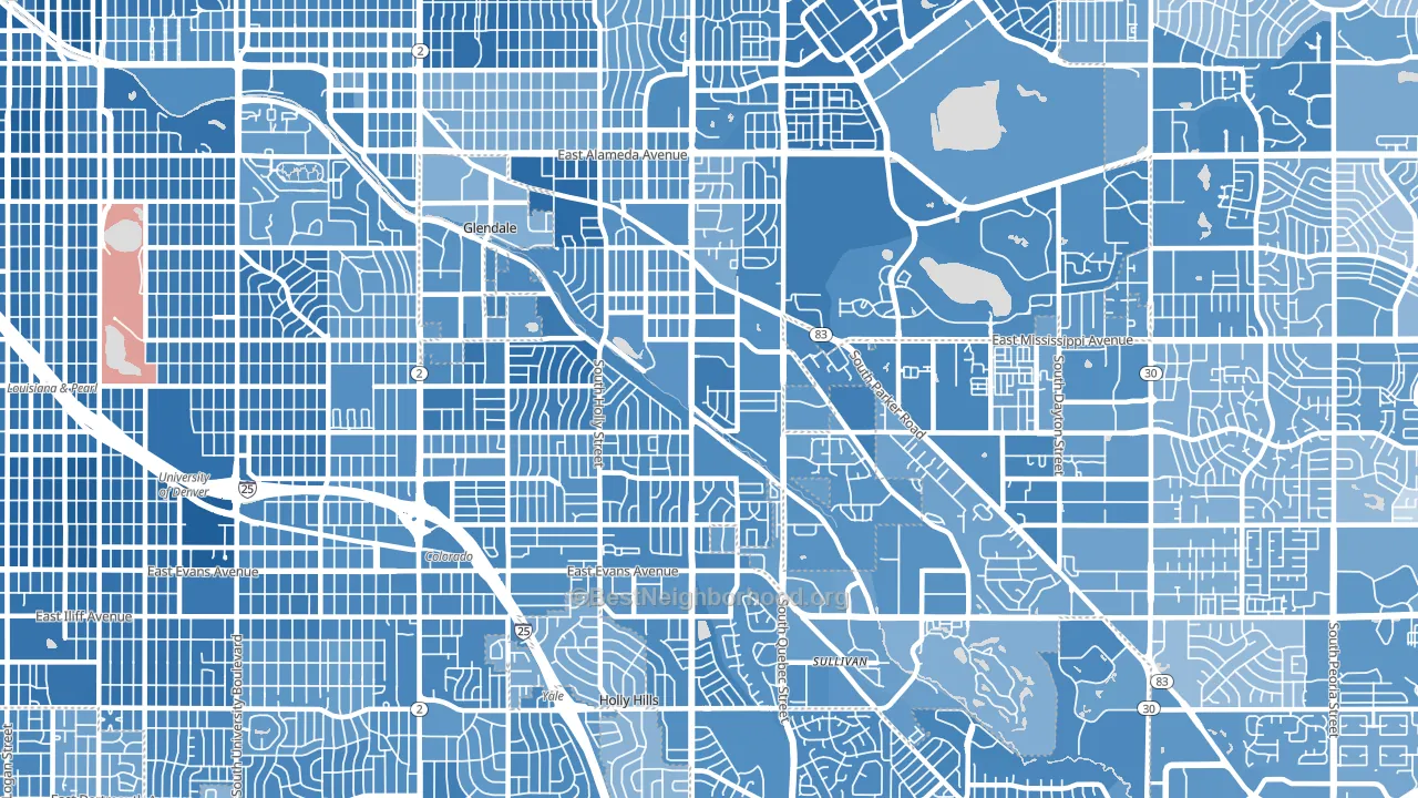 80224, CO block-group political-lean map