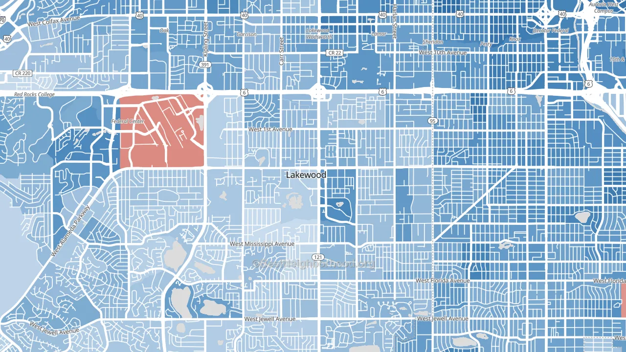 80226, CO block-group political-lean map