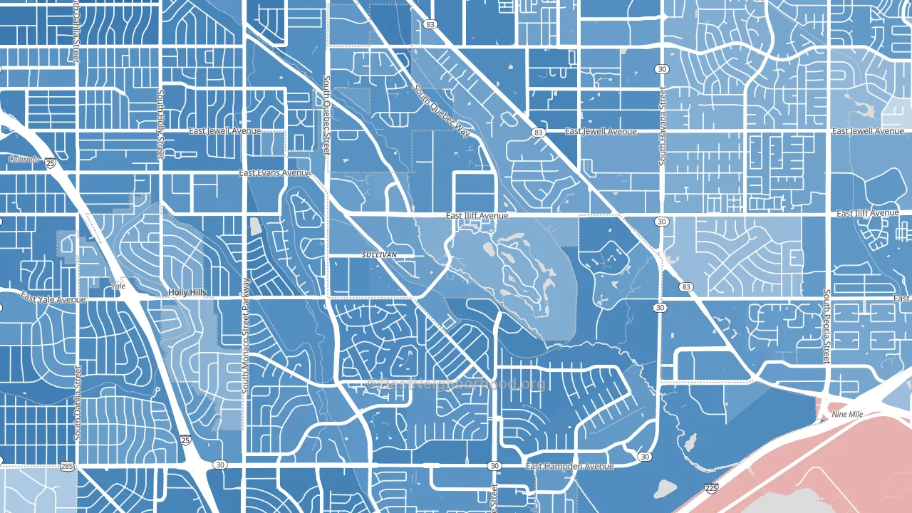 80231, CO block-group political-lean map