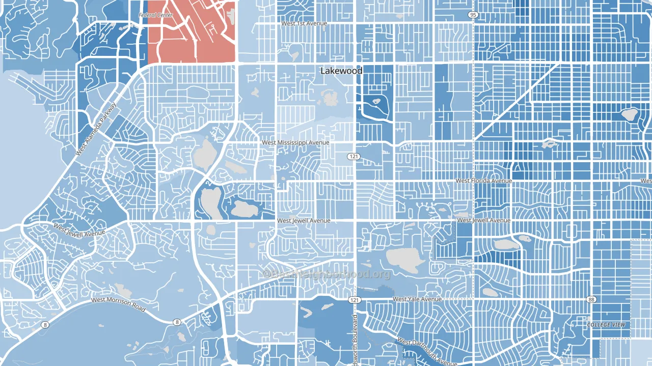 80232, CO block-group political-lean map