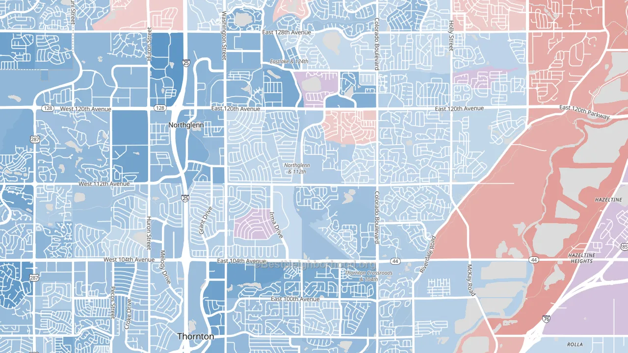 80233, CO block-group political-lean map