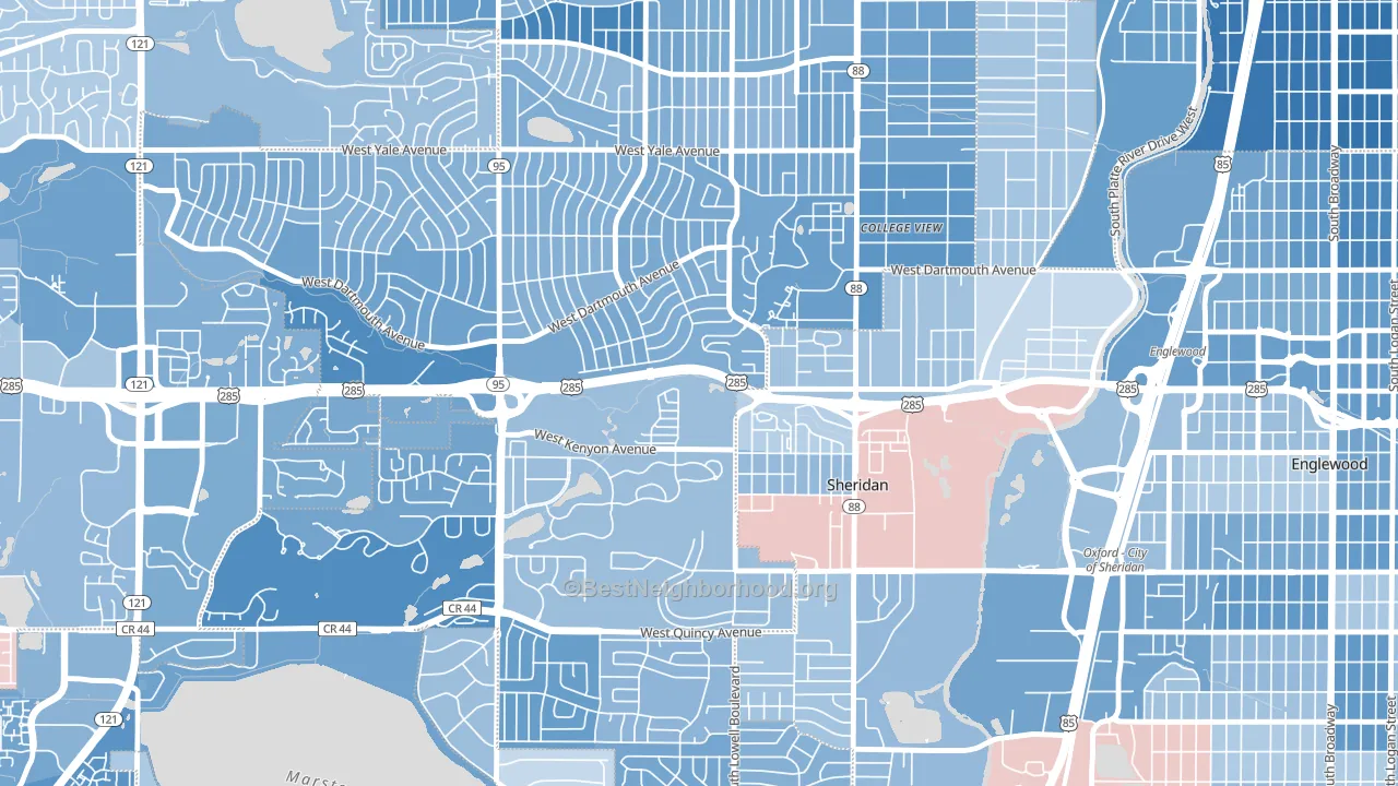 80236, CO block-group political-lean map