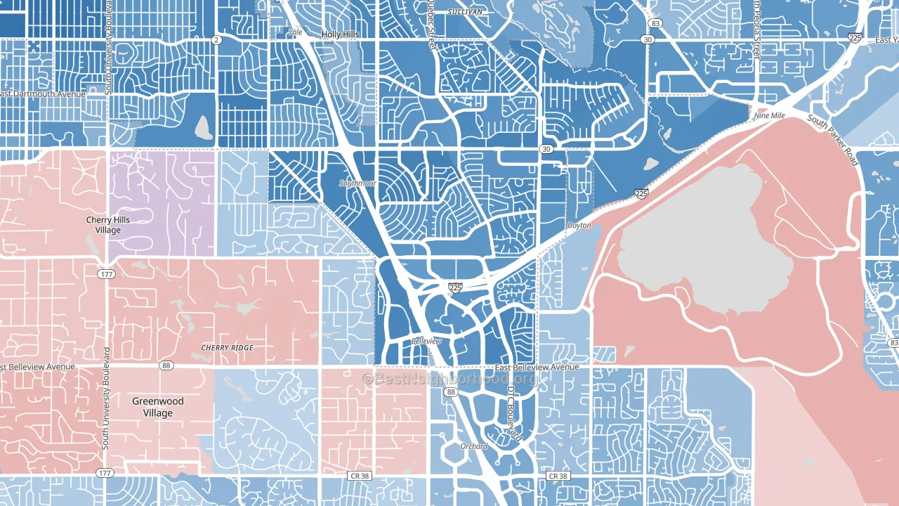 80237, CO block-group political-lean map