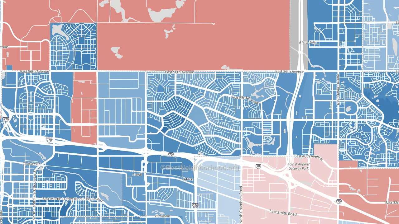 80239, CO block-group political-lean map