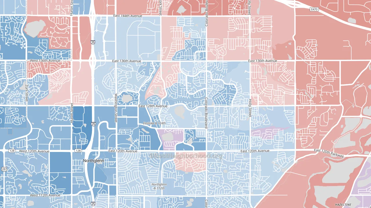 80241, CO block-group political-lean map