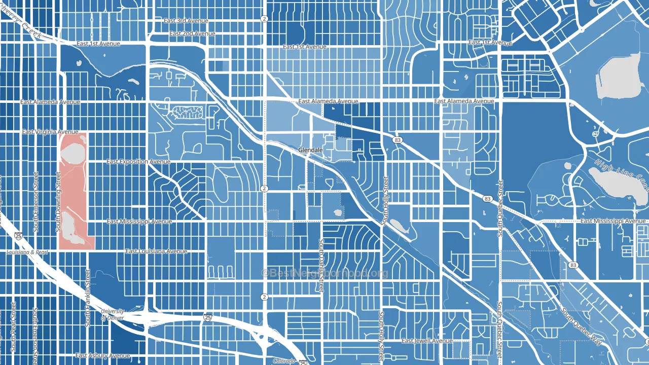 80246, CO block-group political-lean map