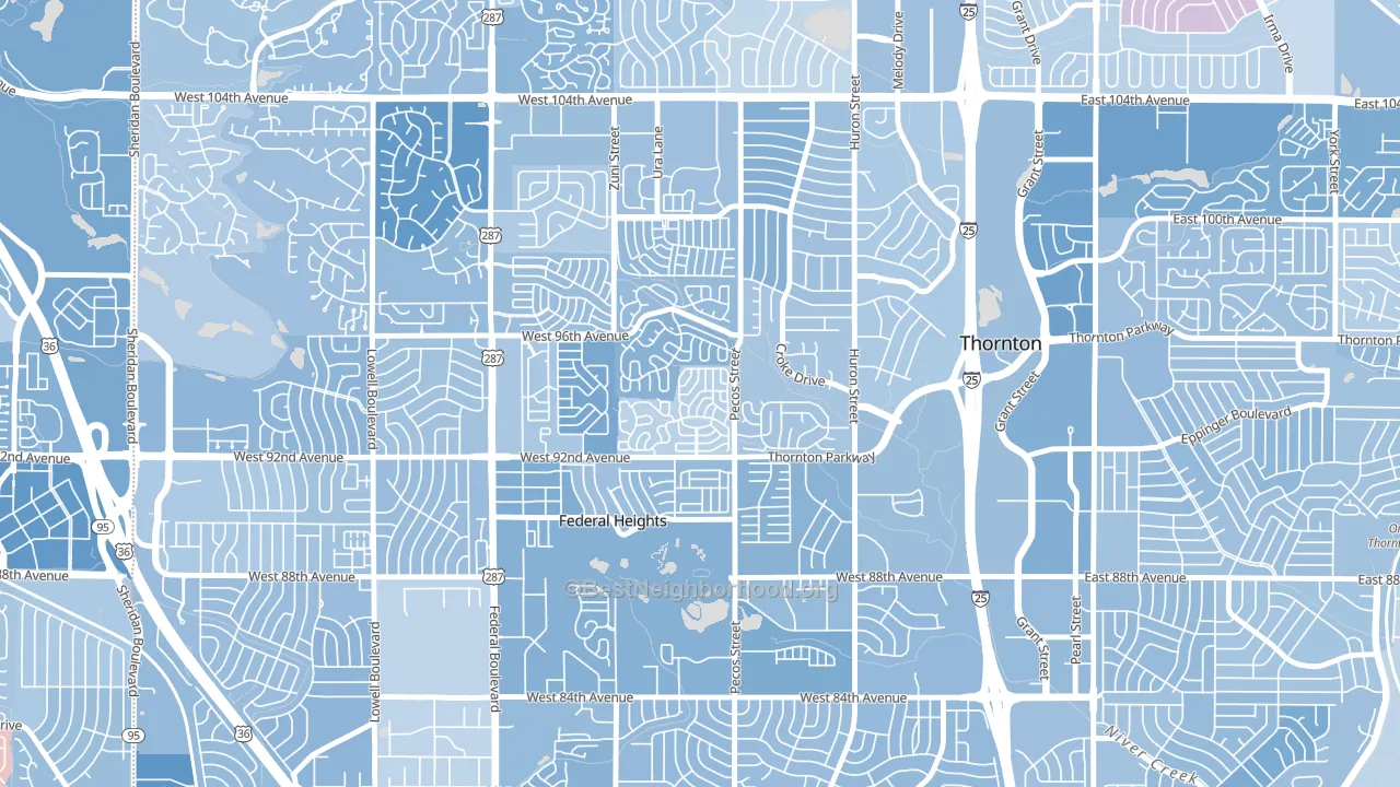 80260, CO block-group political-lean map