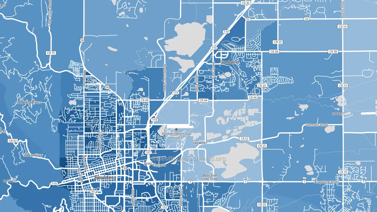 80301, CO block-group political-lean map