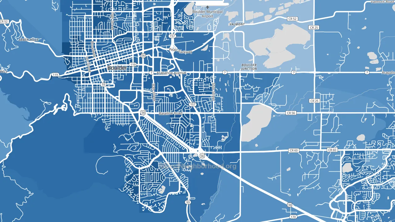 80303, CO block-group political-lean map