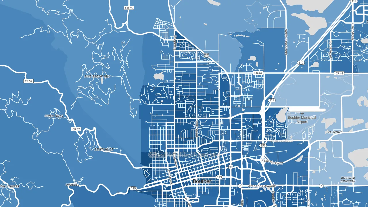 80304, CO block-group political-lean map