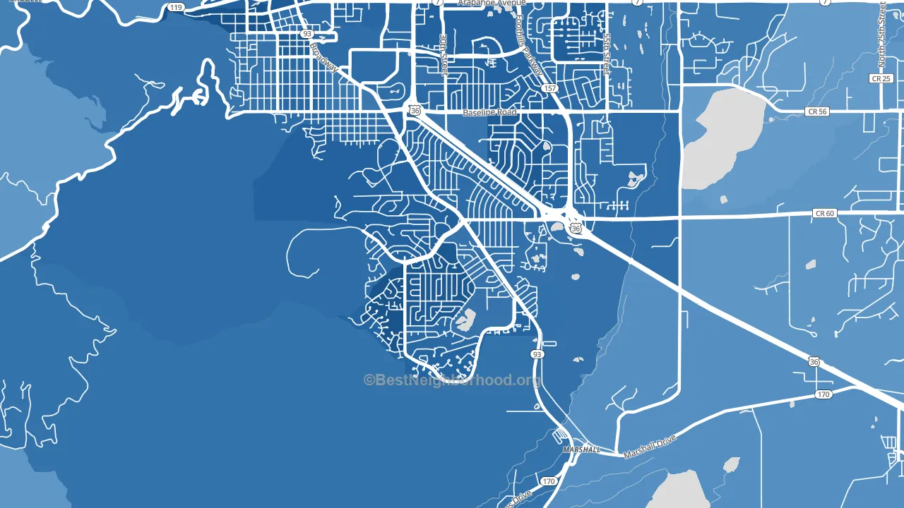 80305, CO block-group political-lean map