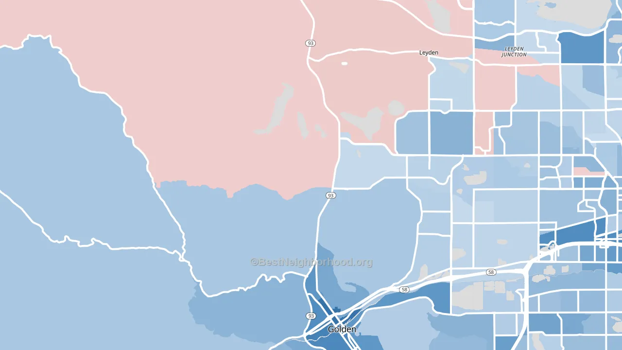 80403, CO block-group political-lean map