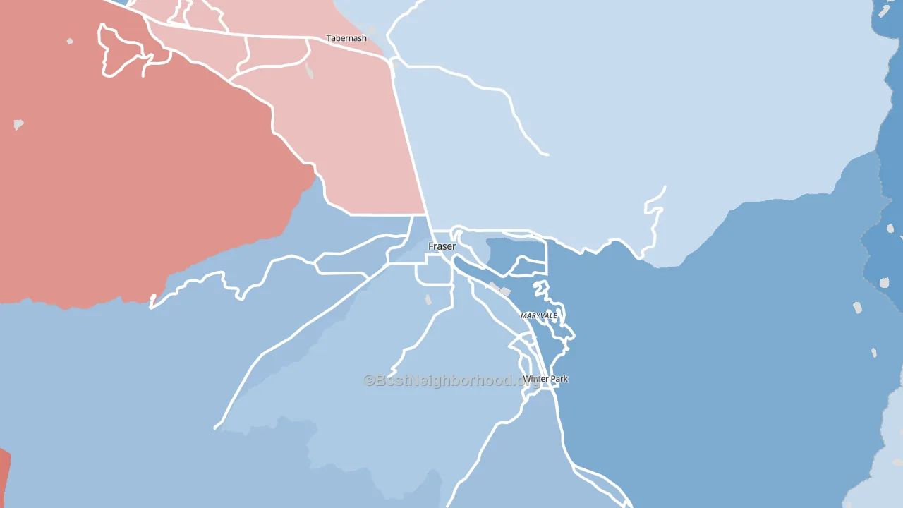 80442, CO block-group political-lean map