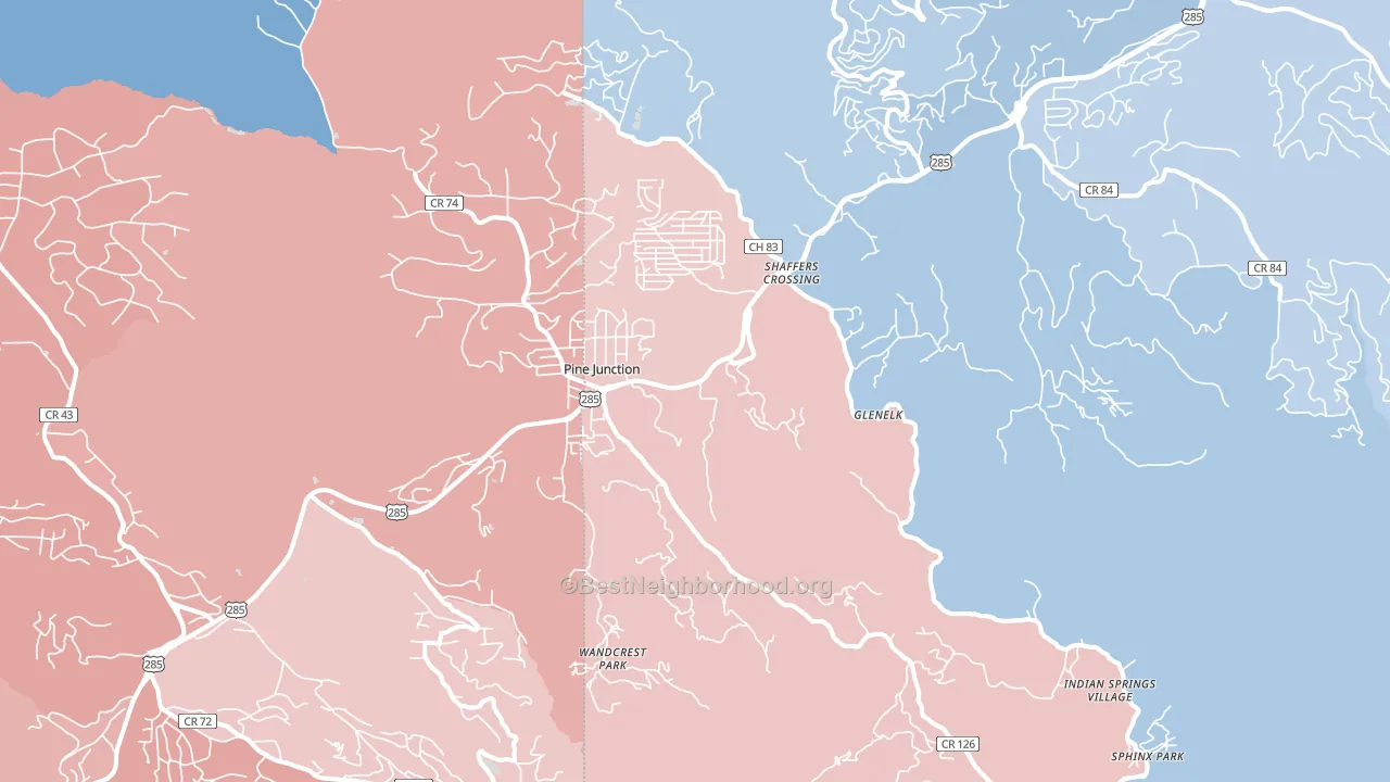80470, CO block-group political-lean map