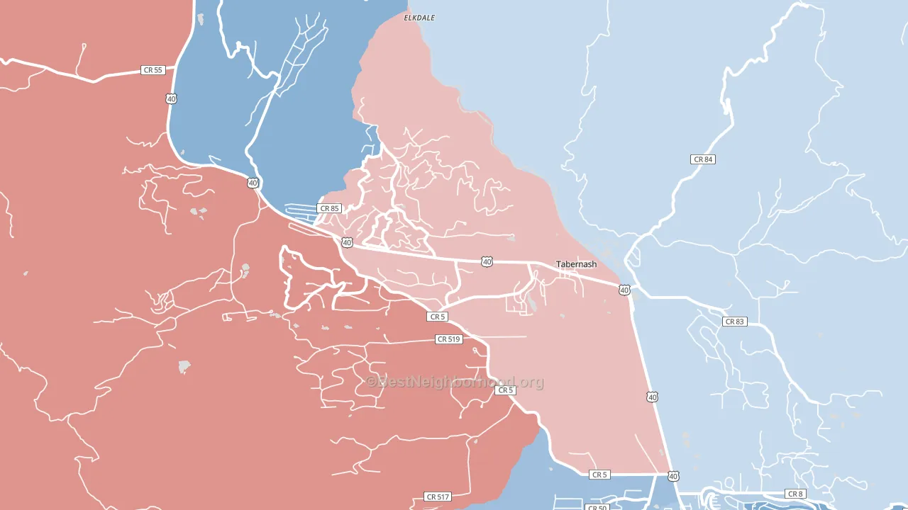 80478, CO block-group political-lean map