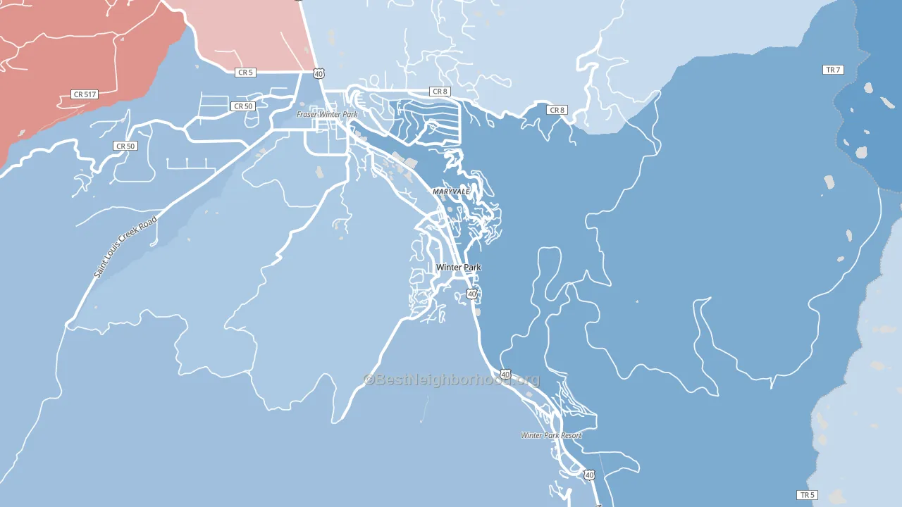 80482, CO block-group political-lean map