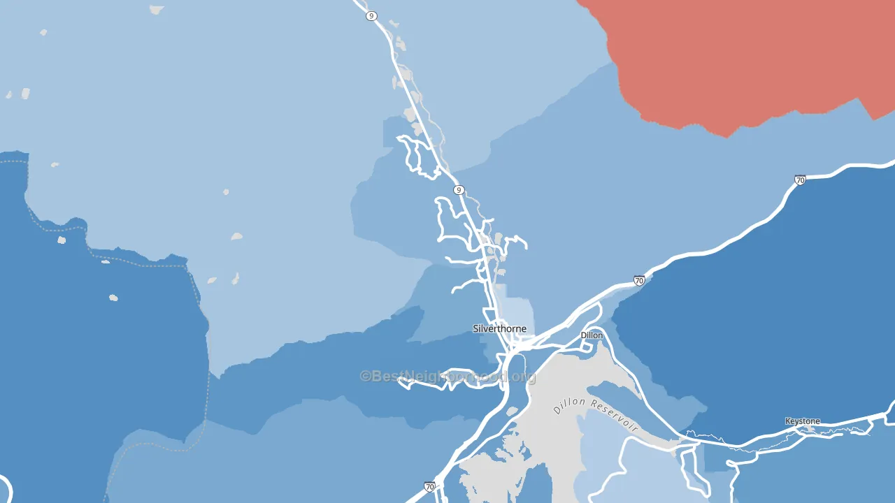 80498, CO block-group political-lean map