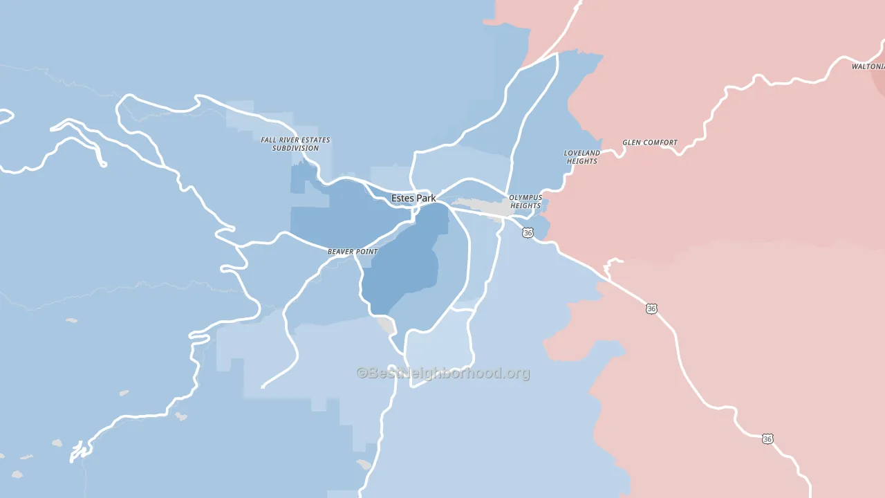 80517, CO block-group political-lean map