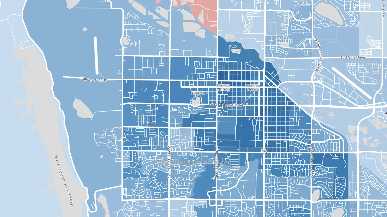 80521, CO block-group political-lean map