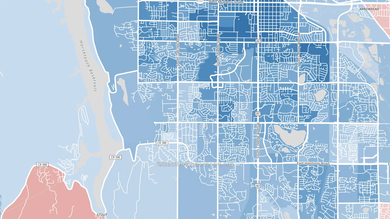 80526, CO block-group political-lean map